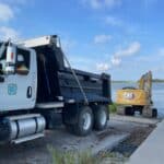 Dump truck at the russ point boat landing Beaufort SC
