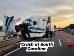 Semi filing a commercial auto insurance calim in South Carolina for accdient on I-85