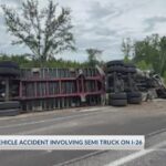In Summerville SC a truck overturned on I-26