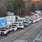 I-77 traffic delay in Rock Hill SC because a truck overturned